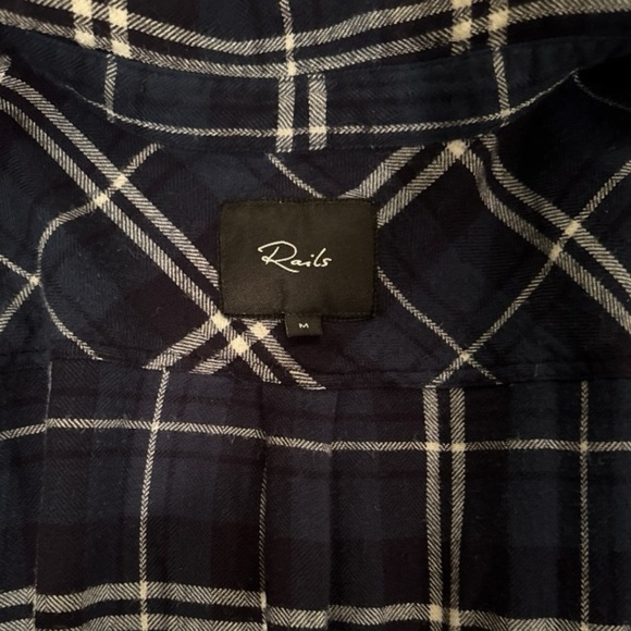 Rails Bianca Tartan Shirt Dress Petrol Blue Spruce White Sz M - Picture 3 of 10